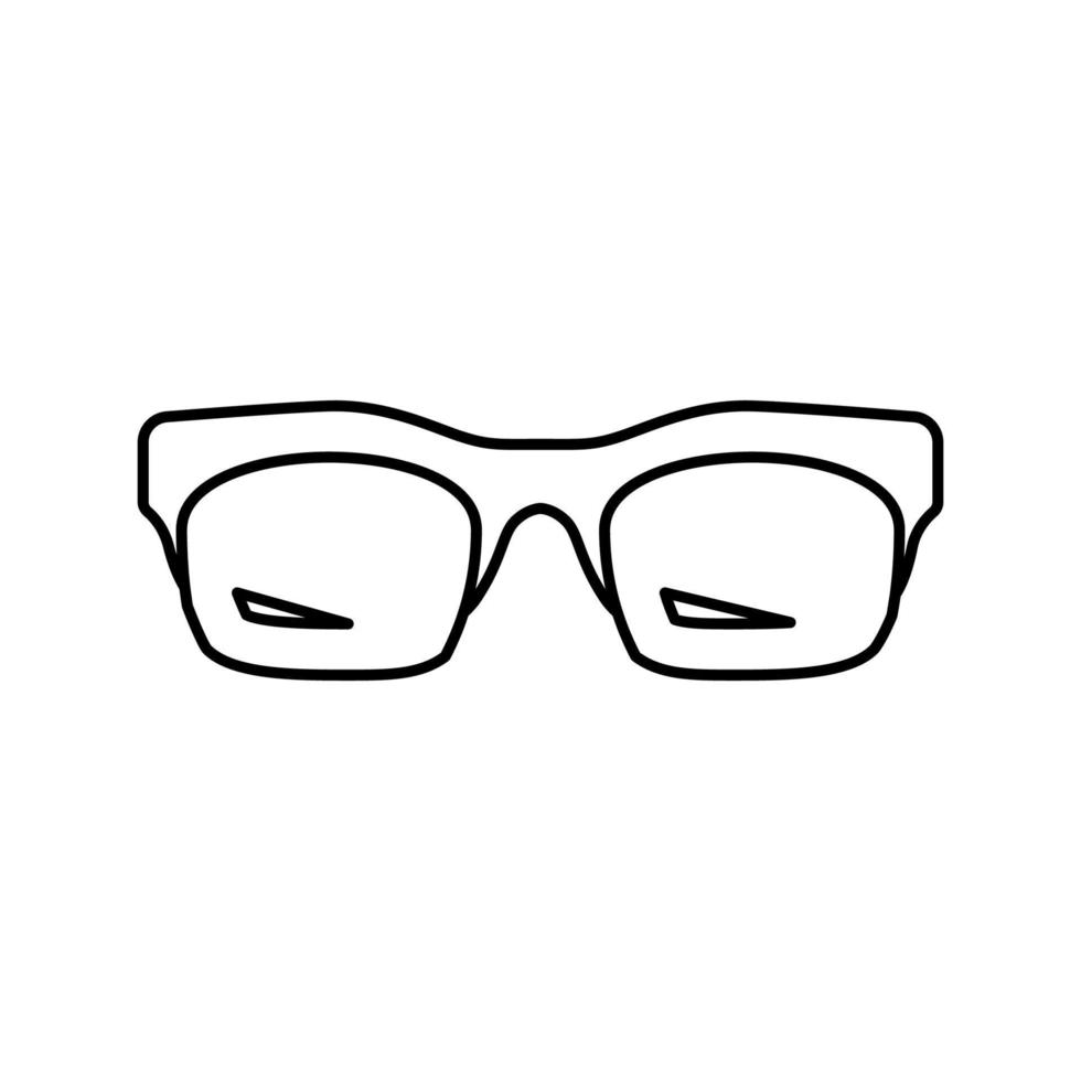 Ilustración de vector de icono de línea de marco de gafas elegantes
