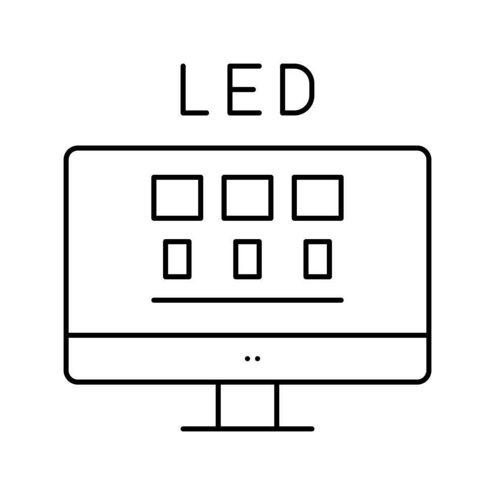 led computer monitor line icon vector illustration