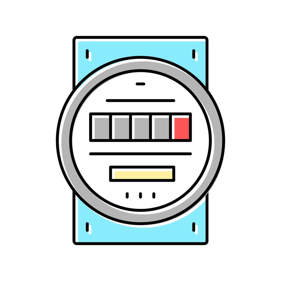 ilustración de vector de icono de color de medidor eléctrico
