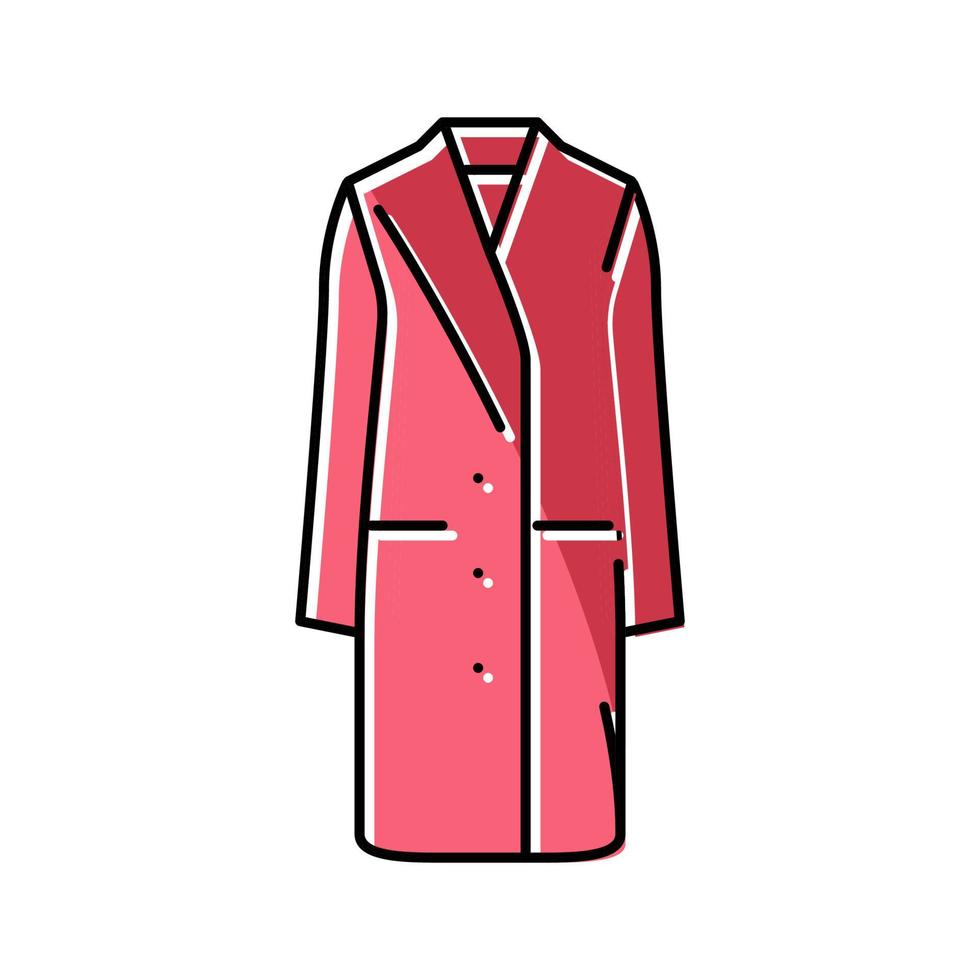 evening coat outerwear female color icon vector illustration