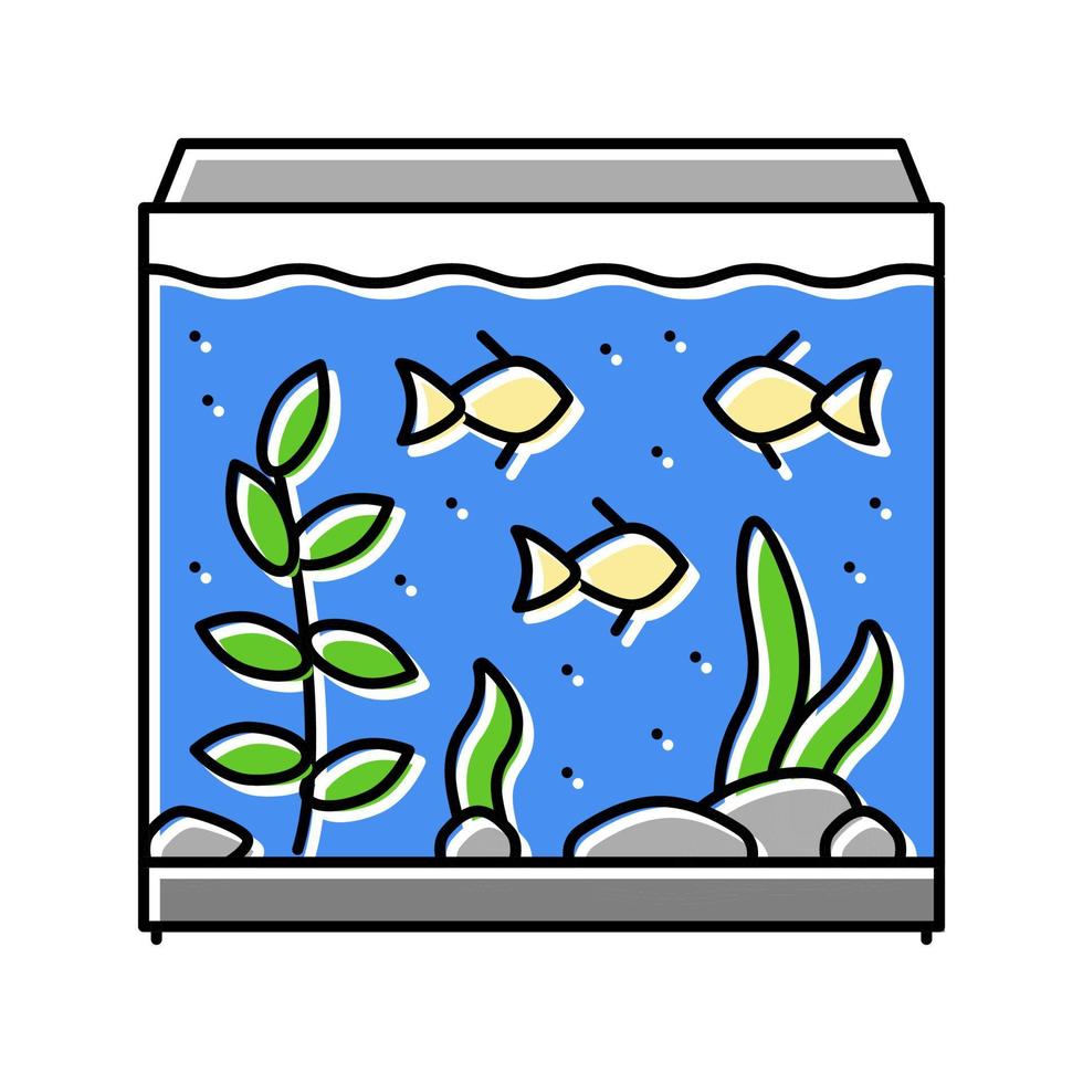 saltwater aquarium fish color icon vector illustration