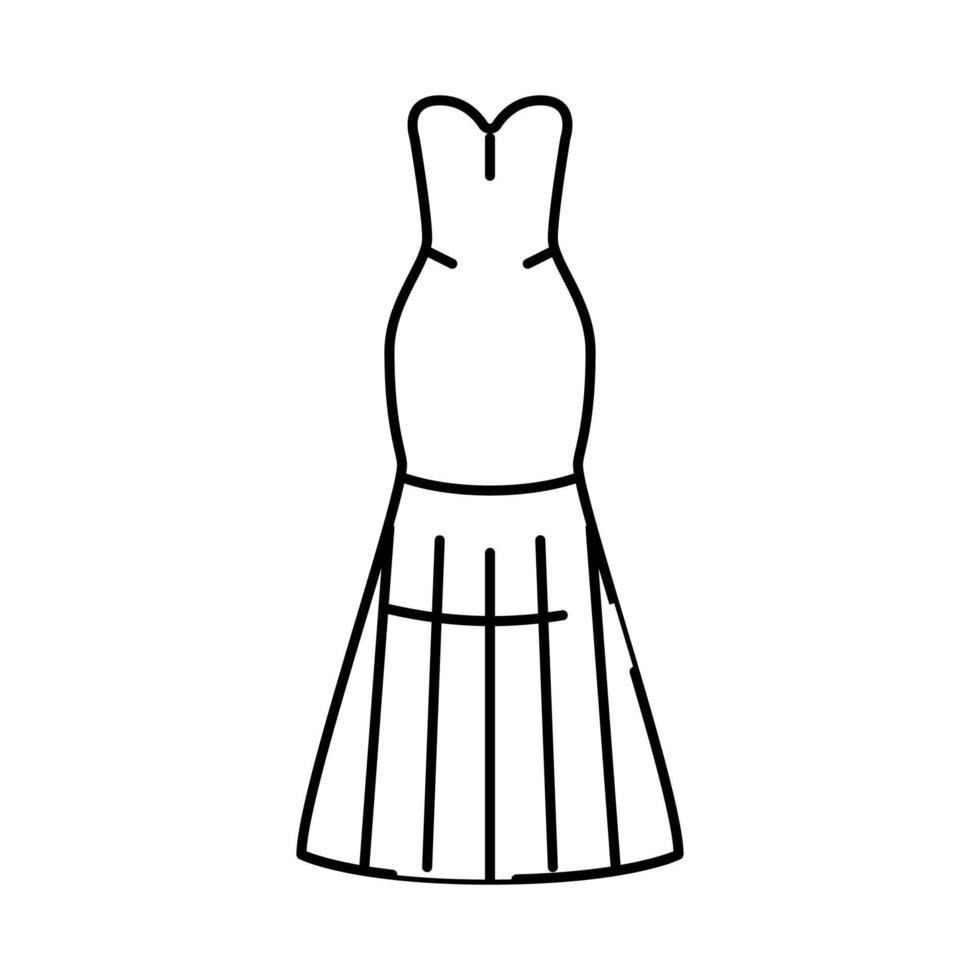 sirena vestido de novia línea icono vector ilustración