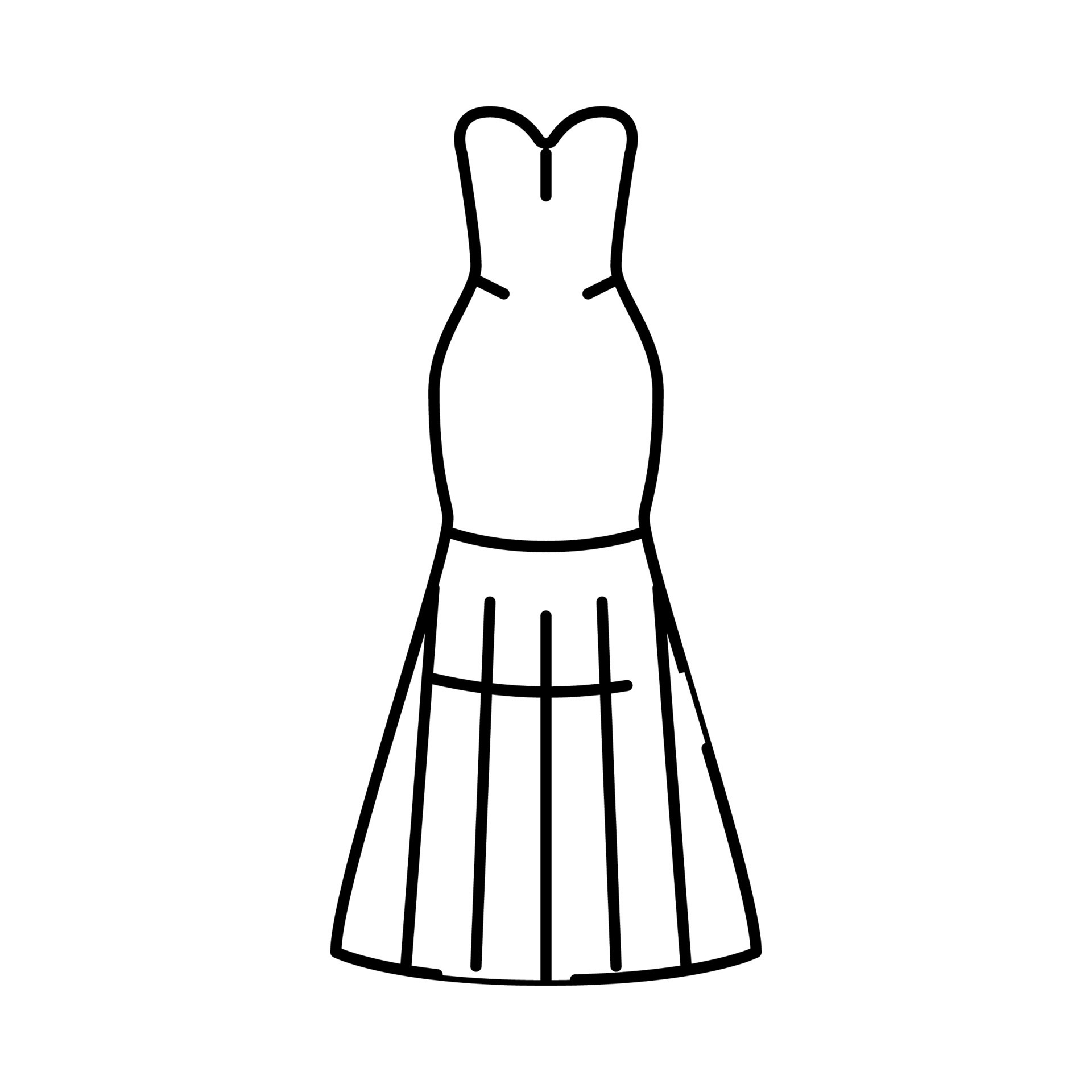 mermaid-wedding-dress-line-icon-vector-illustration-18997706-vector-art