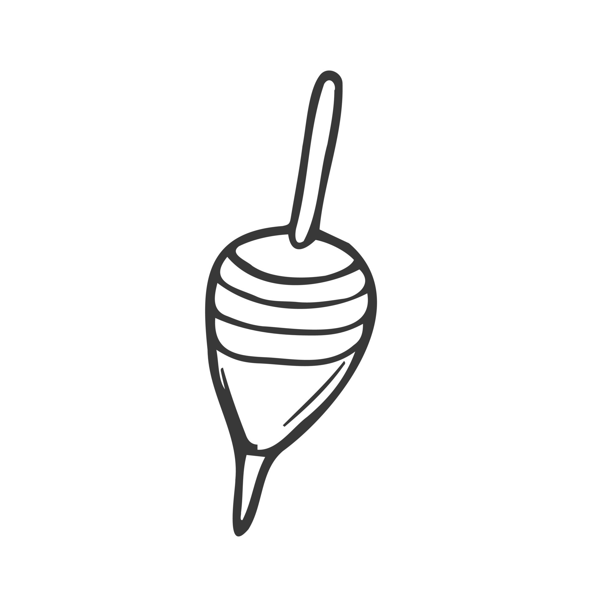 Continuous line drawing of fishing float. TeFishing floatmplate for