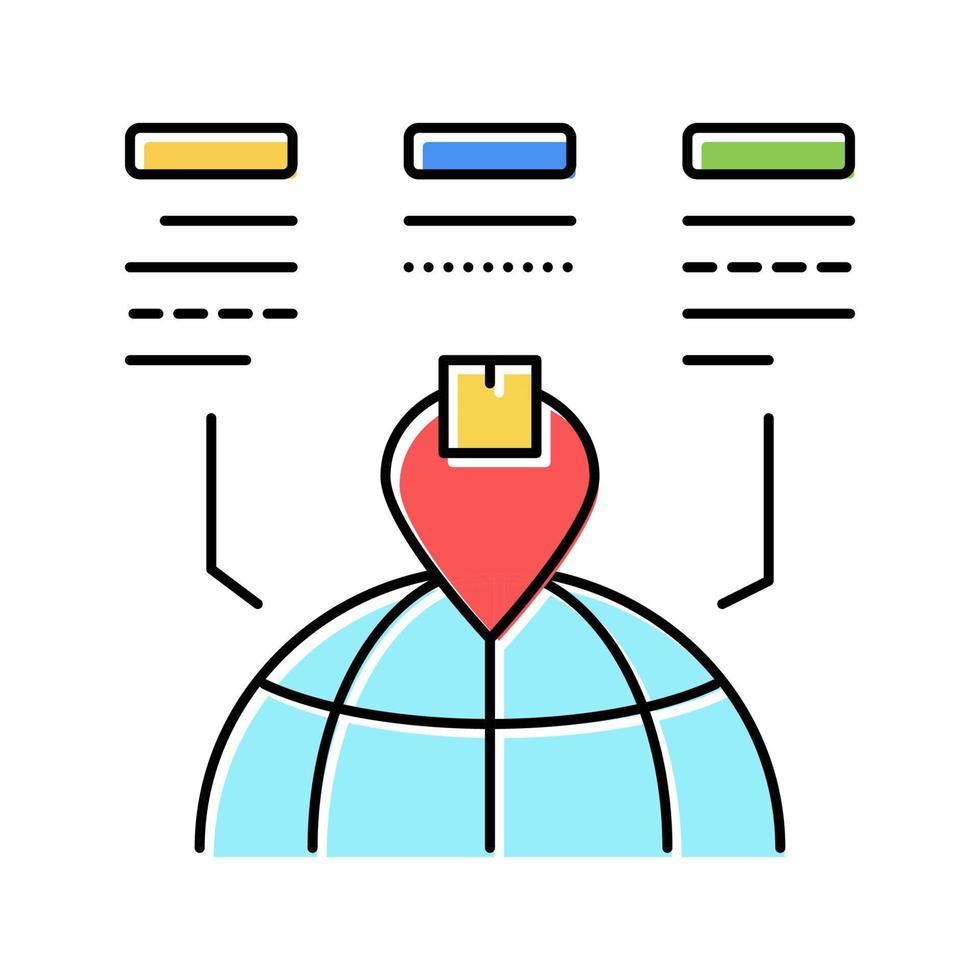 delivery world location color icon vector illustration