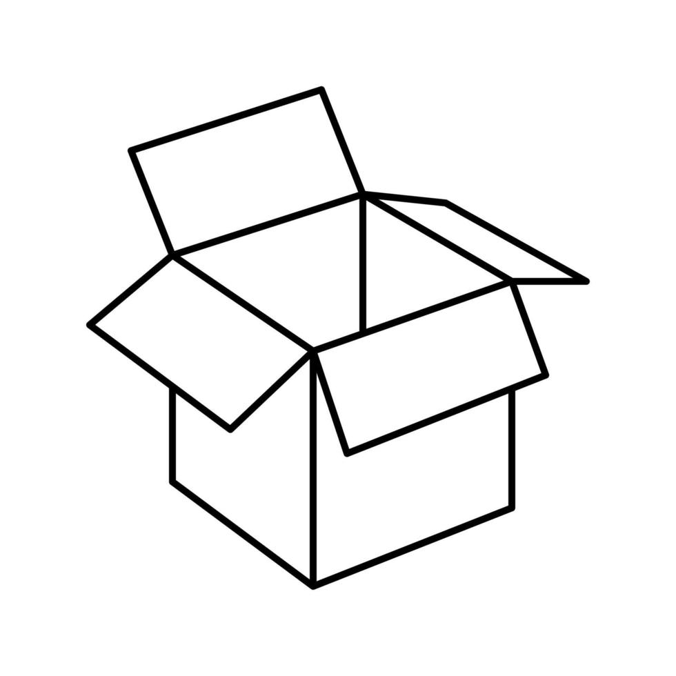 carton box line icon vector illustration