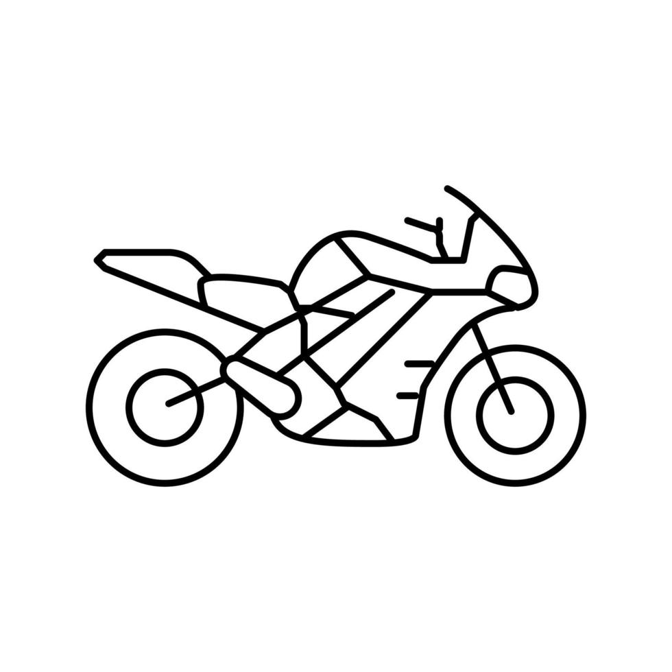 ilustración de vector de icono de línea de motocicleta eléctrica