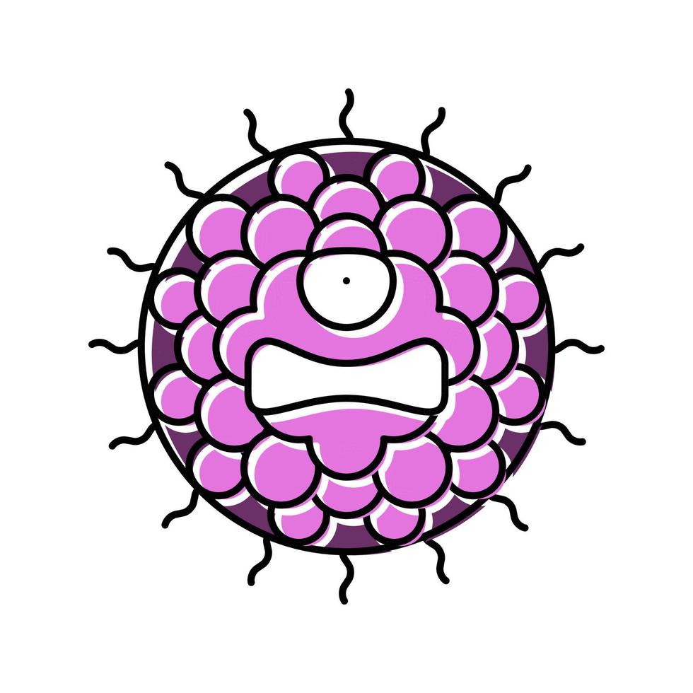 ilustración de vector de icono de color de virus de bacterias médicas