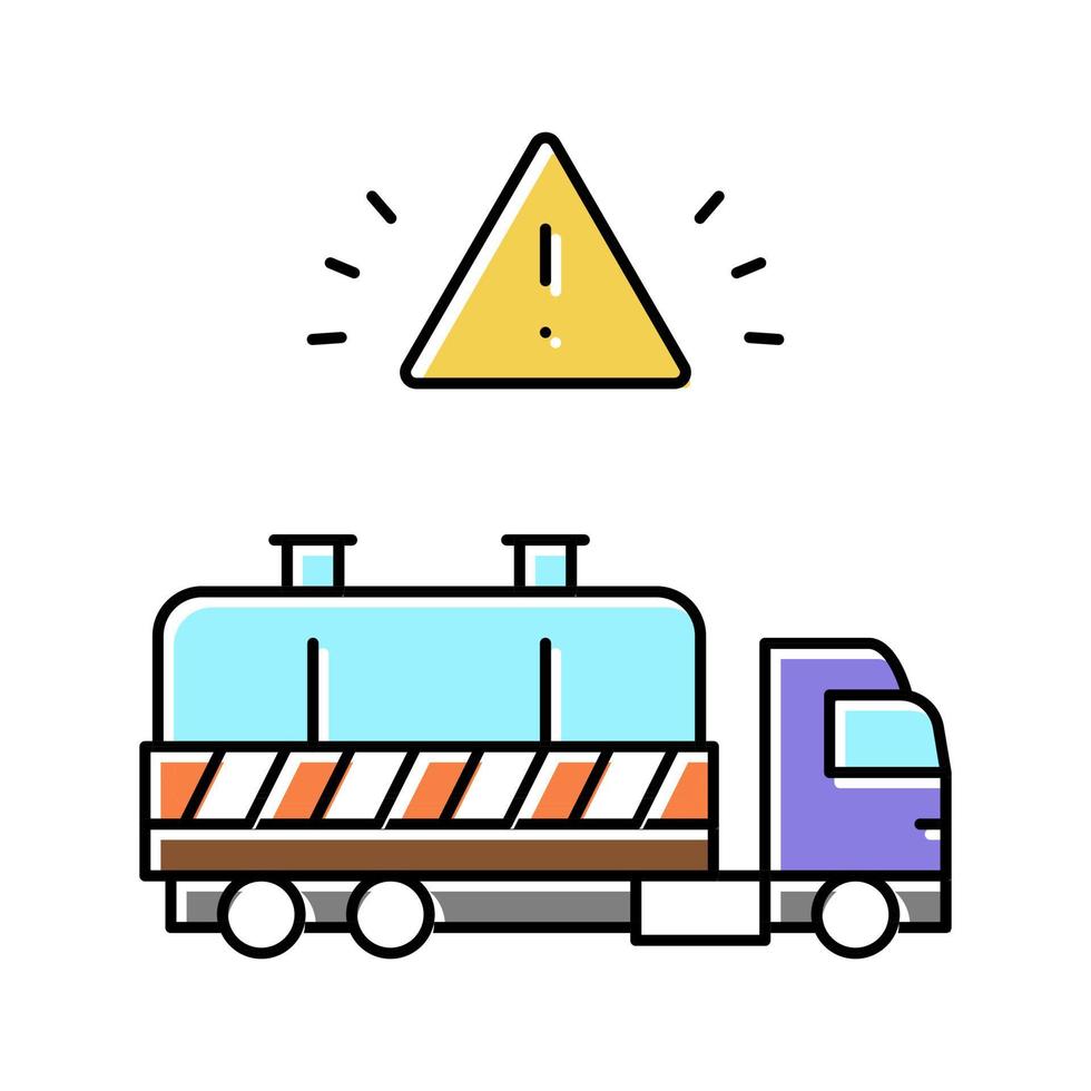 Ilustración de vector de icono de color de transportador de residuos peligrosos