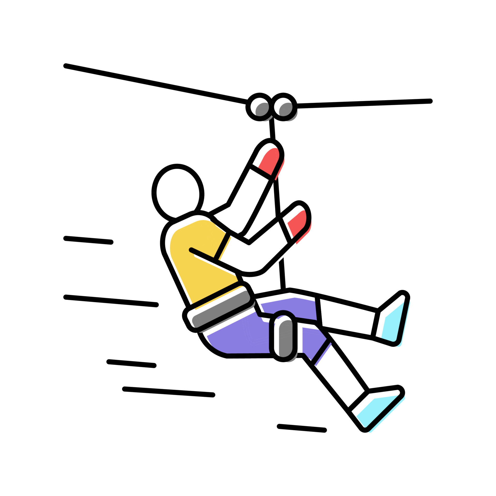 zip lining color icon vector illustration 18997848 Vector Art at Vecteezy