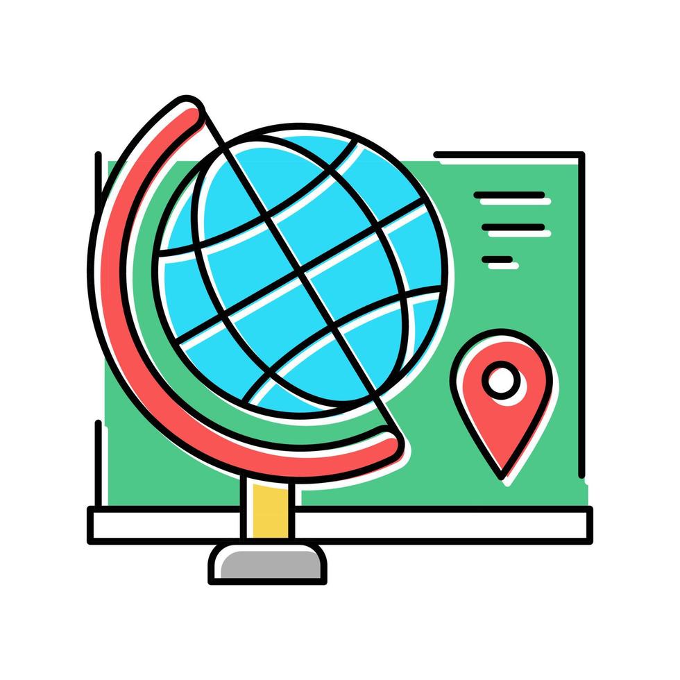 geography school subject color icon vector illustration