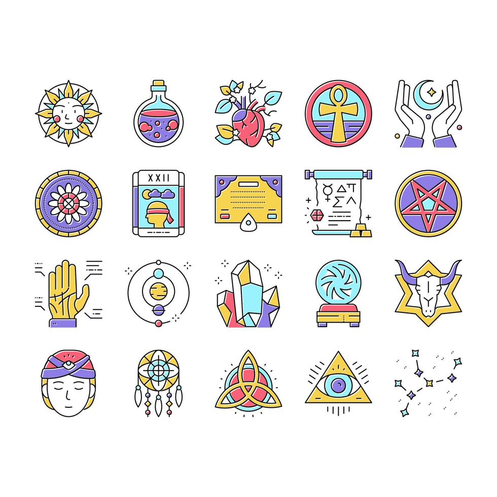 Astrological Objects Collection Icons Set Vector