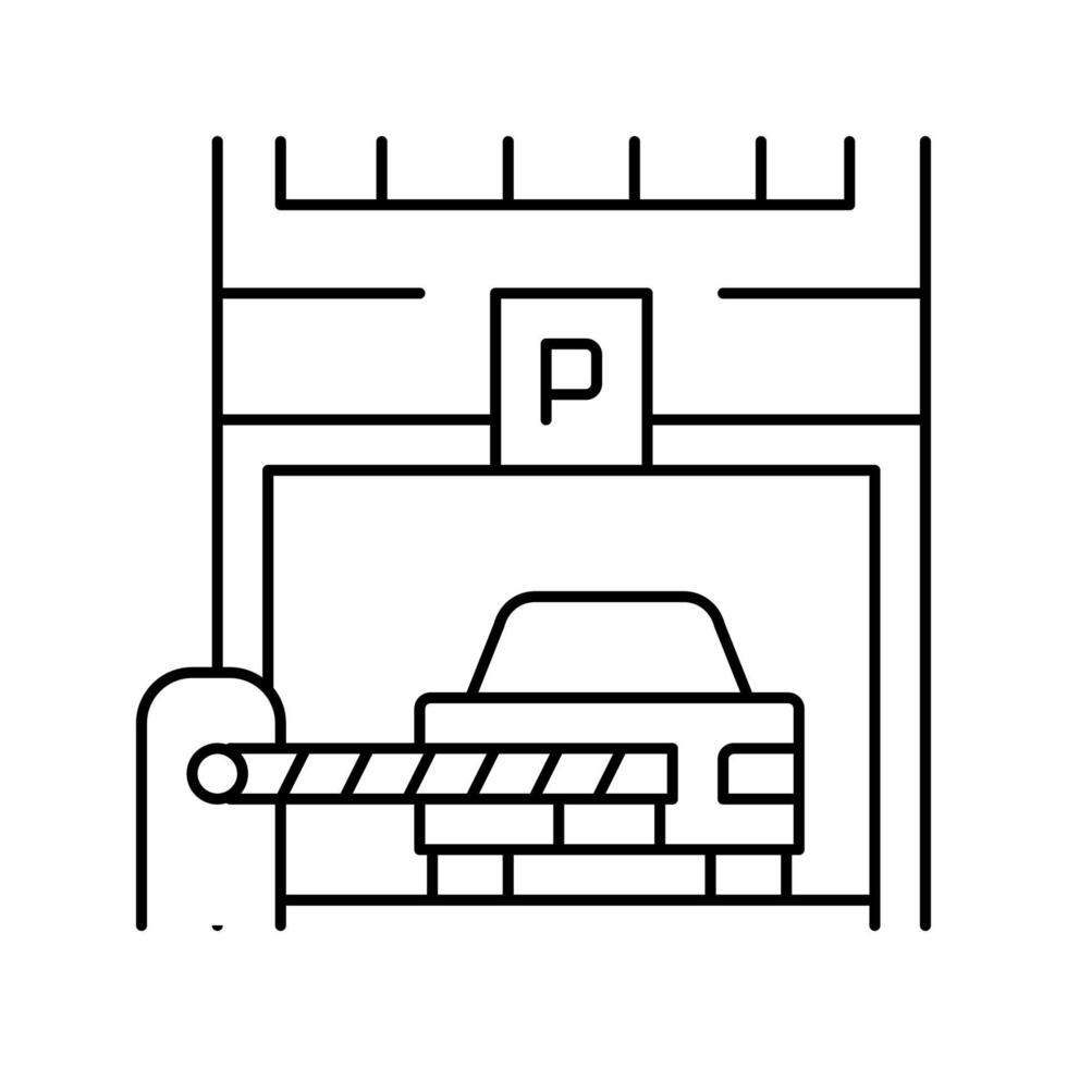 barrera de estacionamiento línea icono vector ilustración