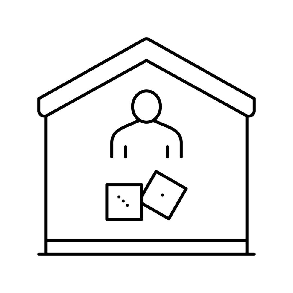 play game at home line icon vector illustration