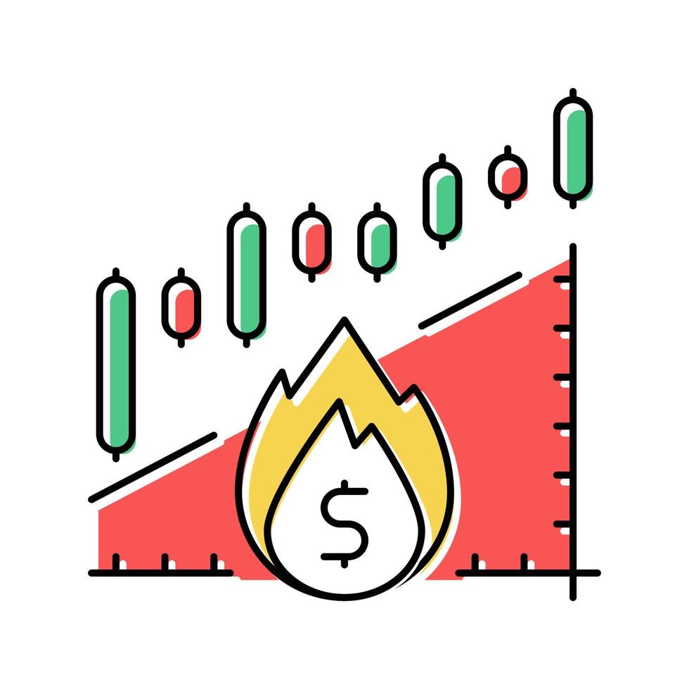 ilustración de vector de icono de color de inflación de stock