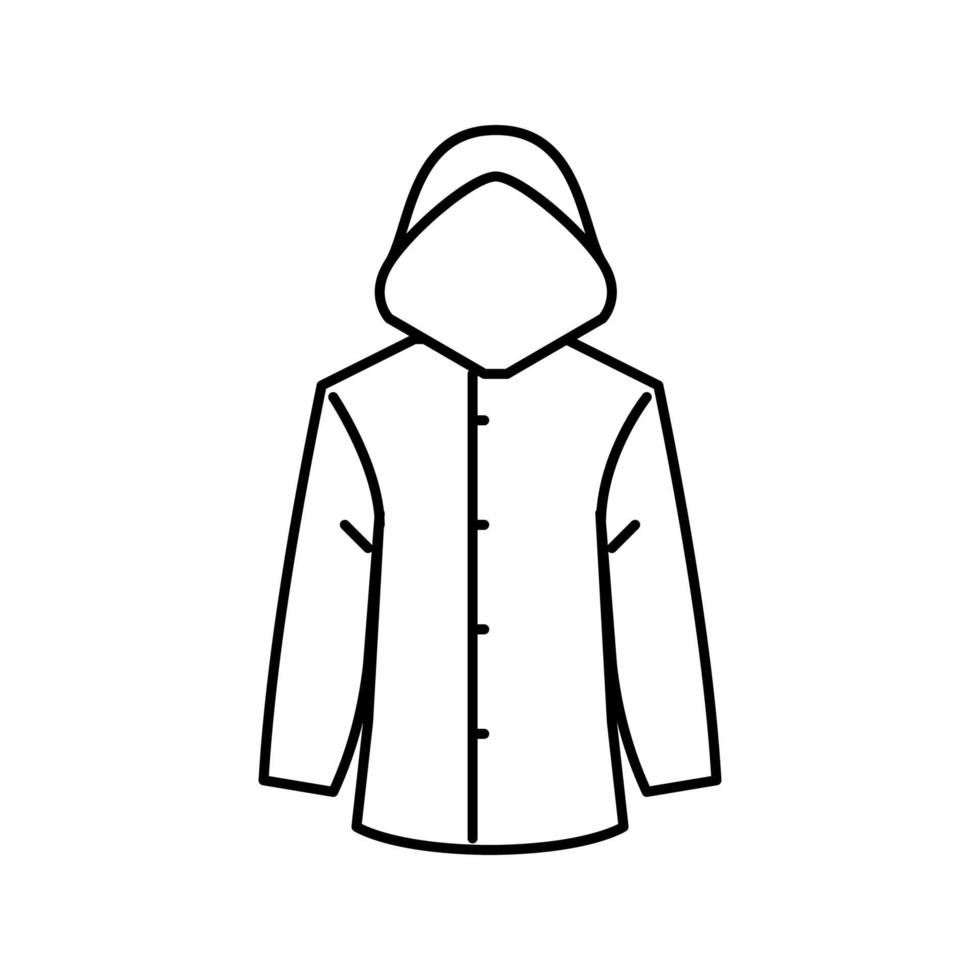 raincoat yellow autumn line icon vector illustration