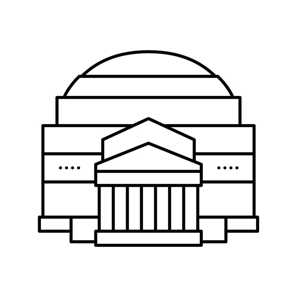 panteón antigua roma edificio línea icono vector ilustración