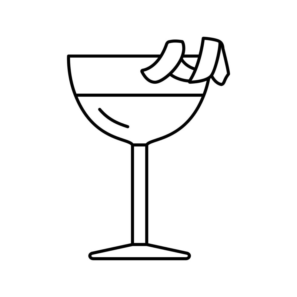 vesper cóctel copa bebida línea icono vector ilustración