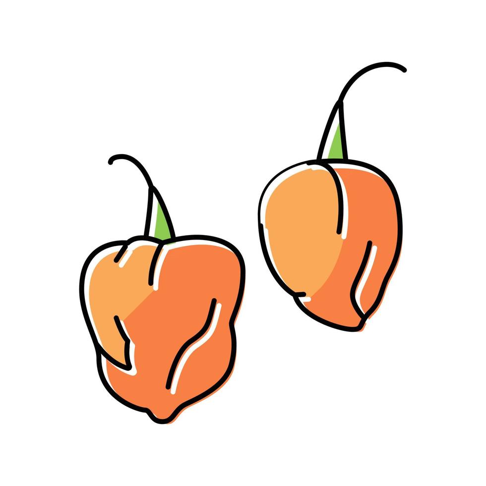 pepper habanero color icon vector illustration