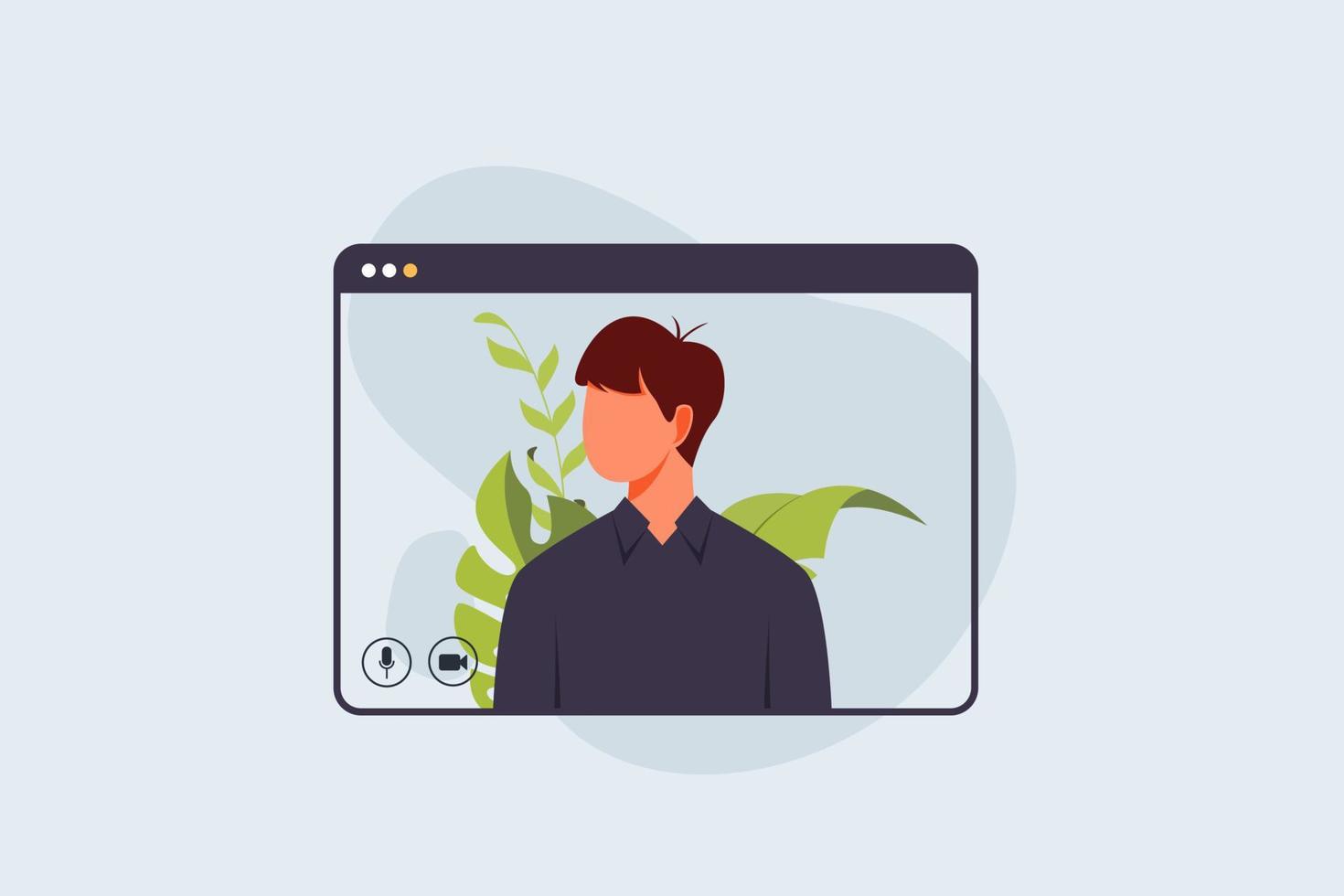 Video call conference, working from home, social distancing, business discussion vector