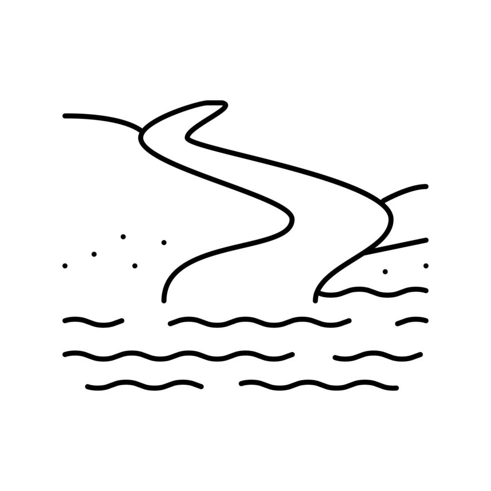 río boca línea icono vector ilustración