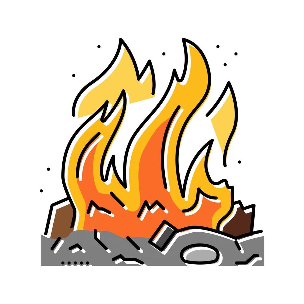burn fire color icon vector illustration