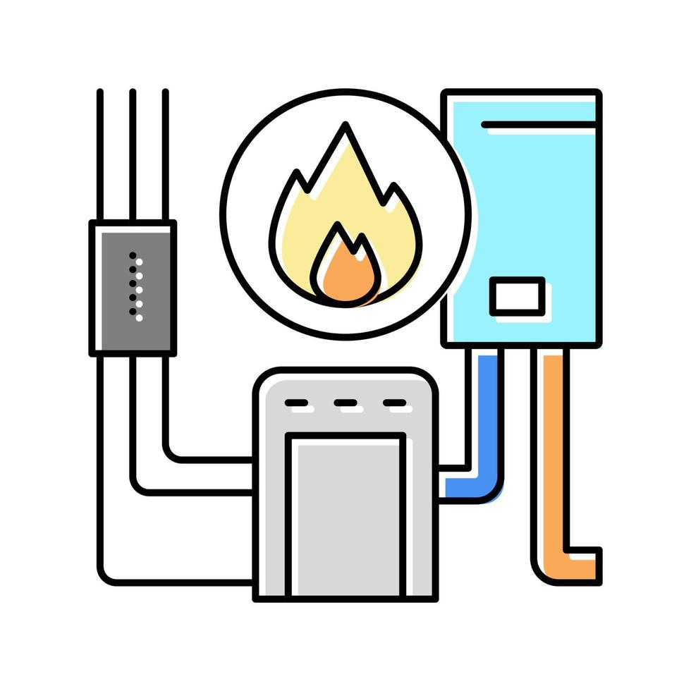 heating system color icon vector illustration