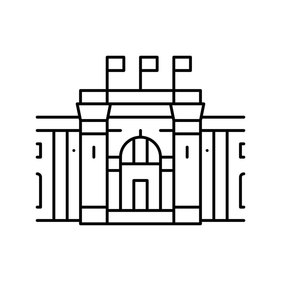 ilustración de vector de icono de línea de museo de el cairo