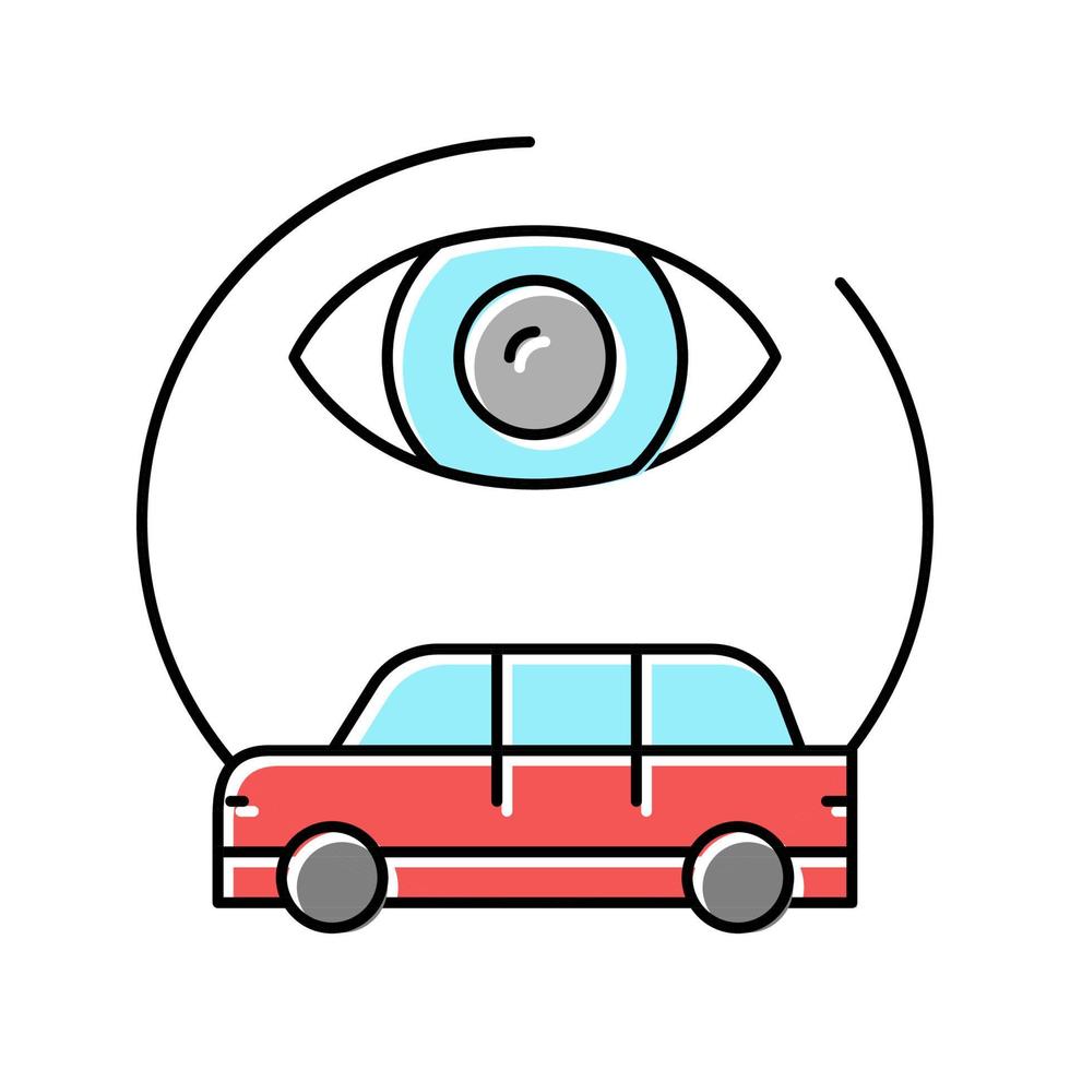 ilustración de vector de icono de color de seguimiento de vehículos