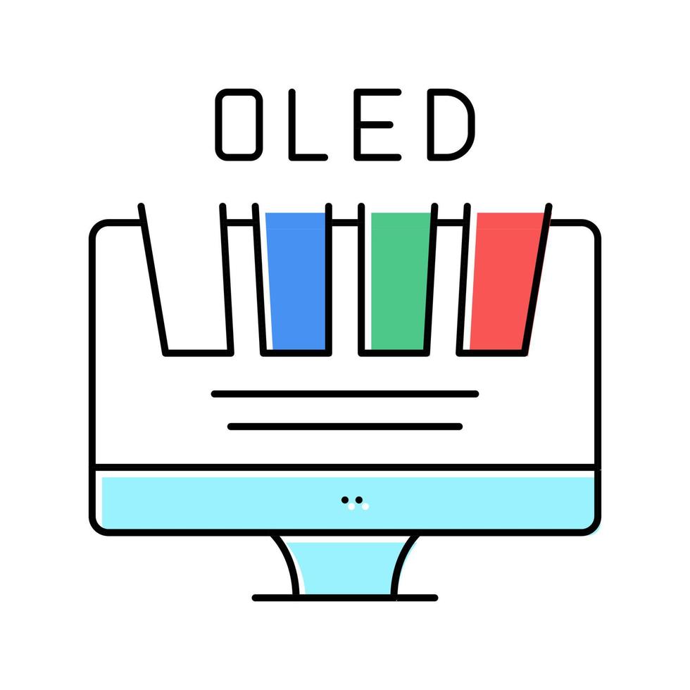 oled computer monitor color icon vector illustration