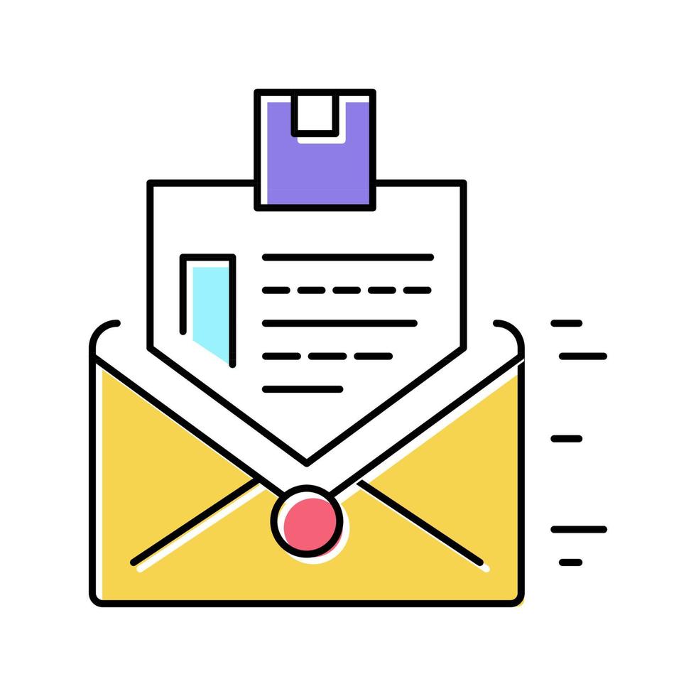 order sending in letter color icon vector illustration