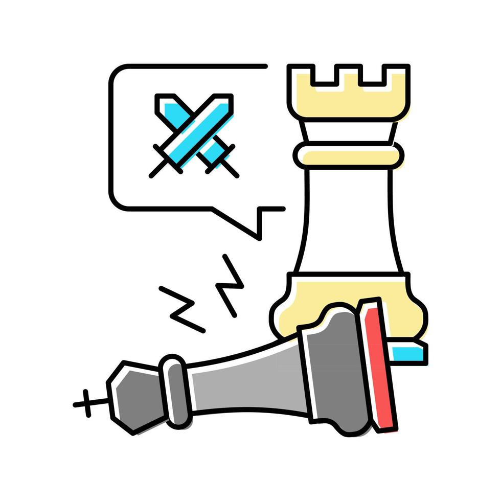 checkmate game process color icon vector illustration