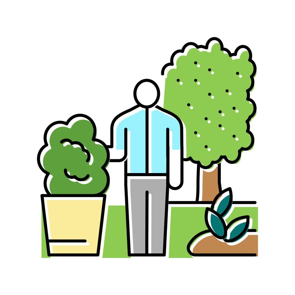 ilustración de vector de icono de color de mantenimiento de jardín