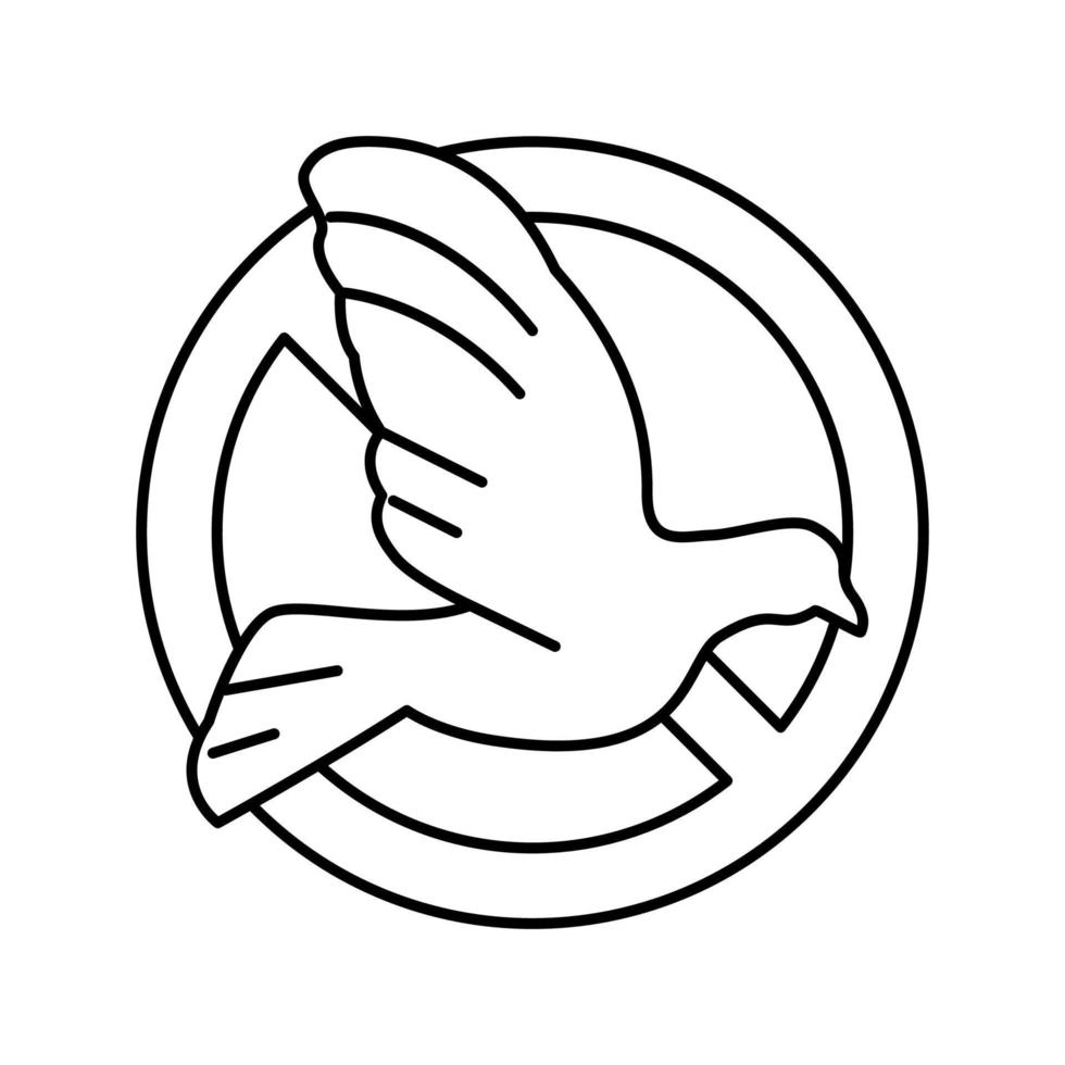 bird control line icon vector illustration