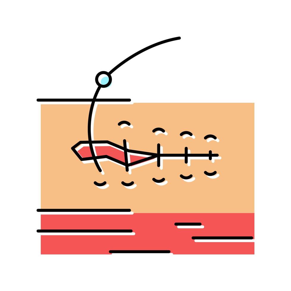 suturing wound color icon vector illustration