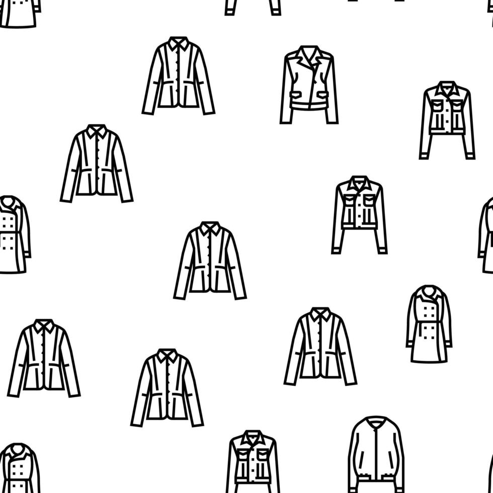 outerwear female clothes girl vector seamless pattern