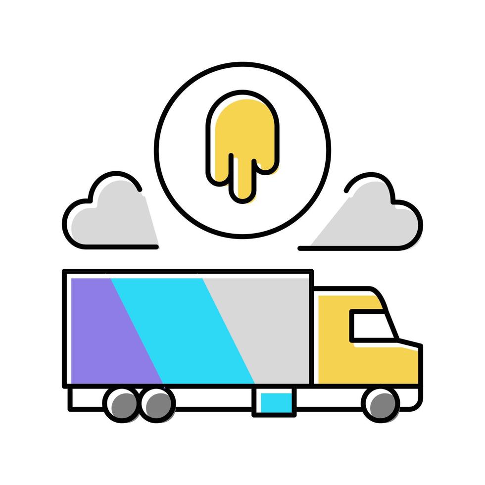 Ilustración de vector de icono de color de servicios de pintura de camiones