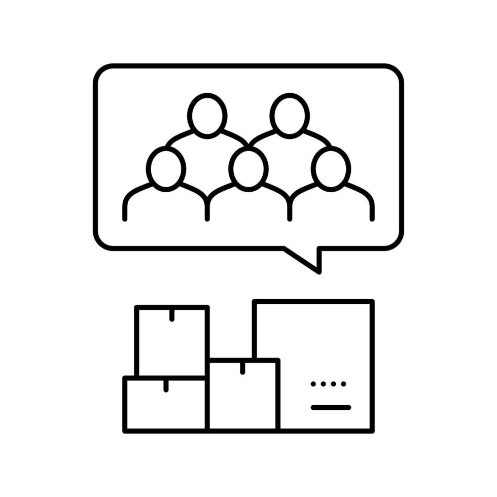 clients of logistics service line icon vector illustration