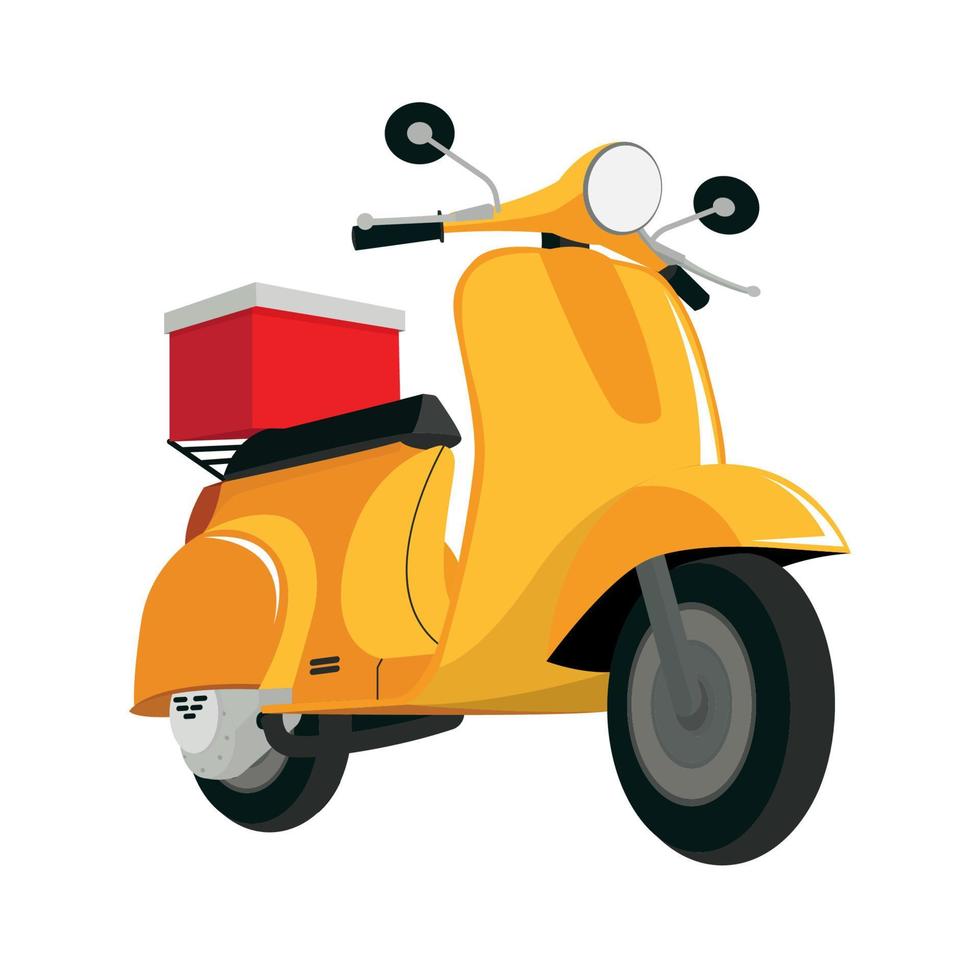 delivery a red scooter vector illustration