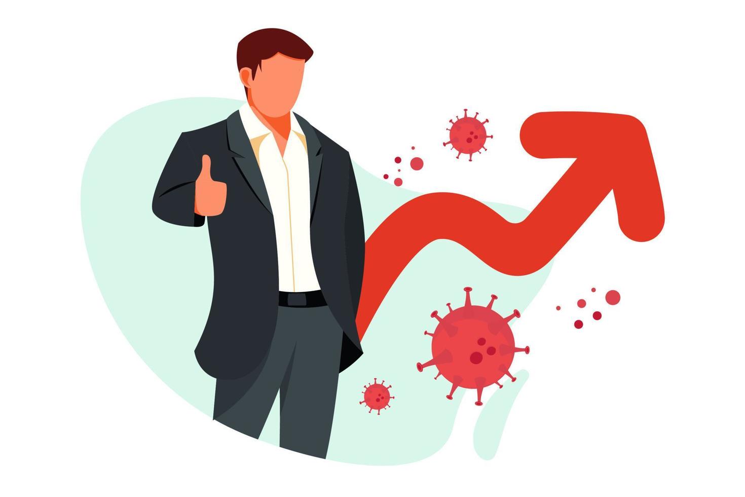 Man cartoon character shows gesture cool with two thumbs up vector