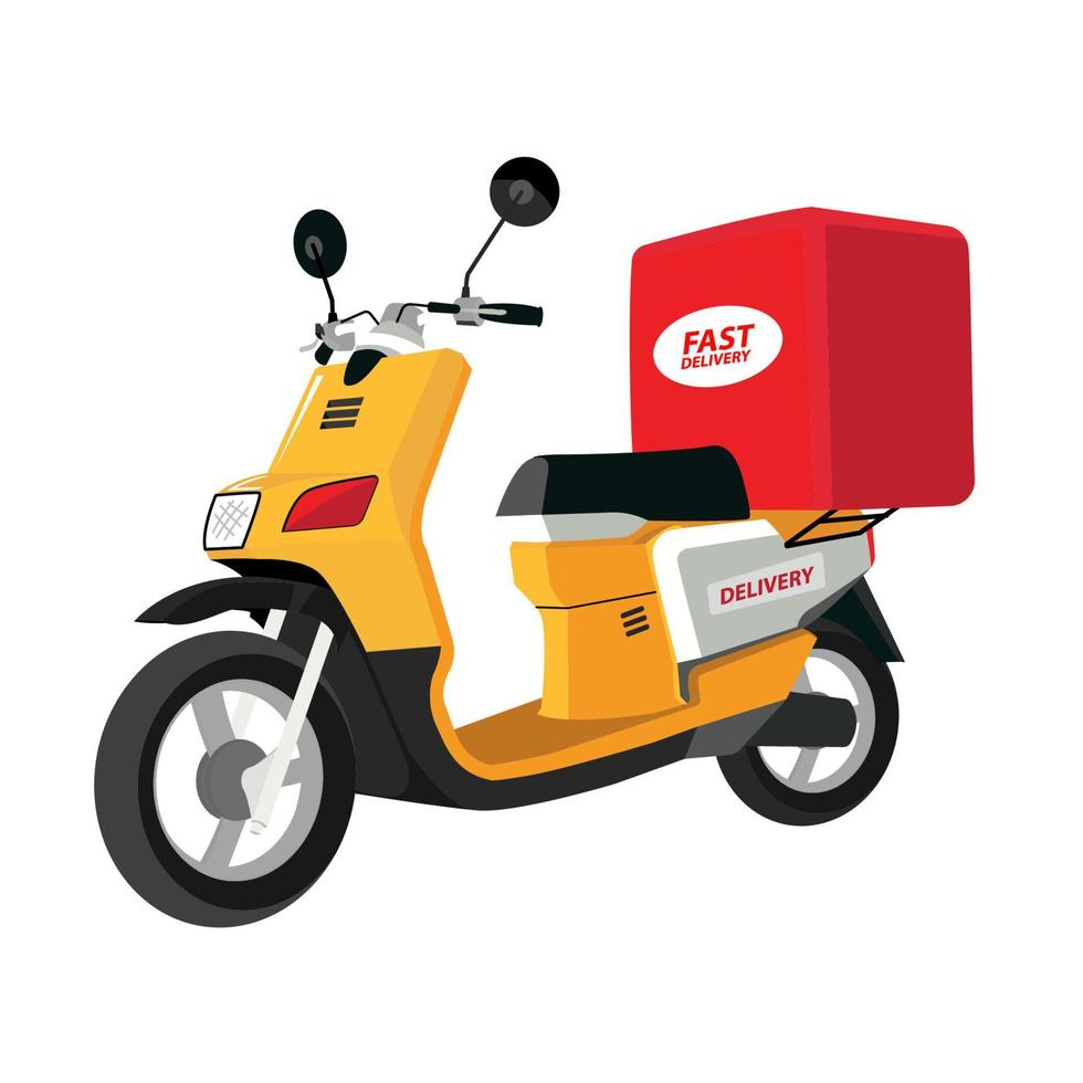 delivery a red scooter vector illustration