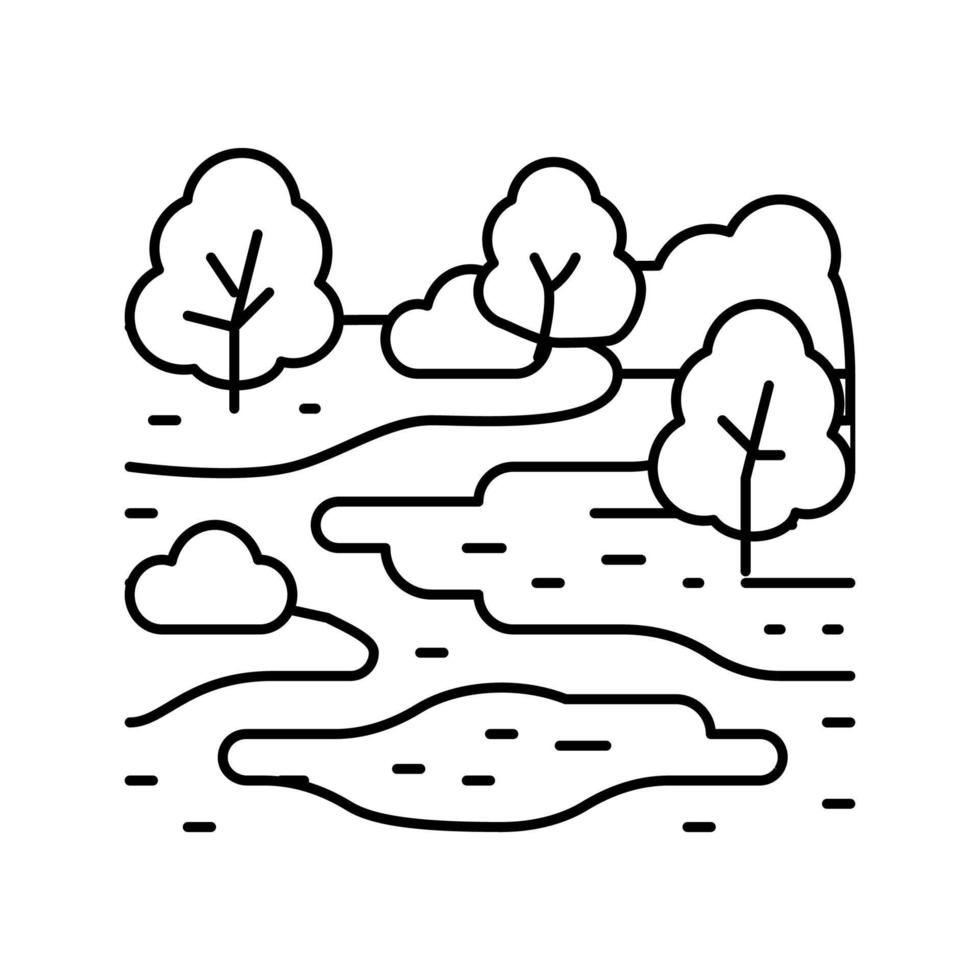 swamp nature line icon vector illustration