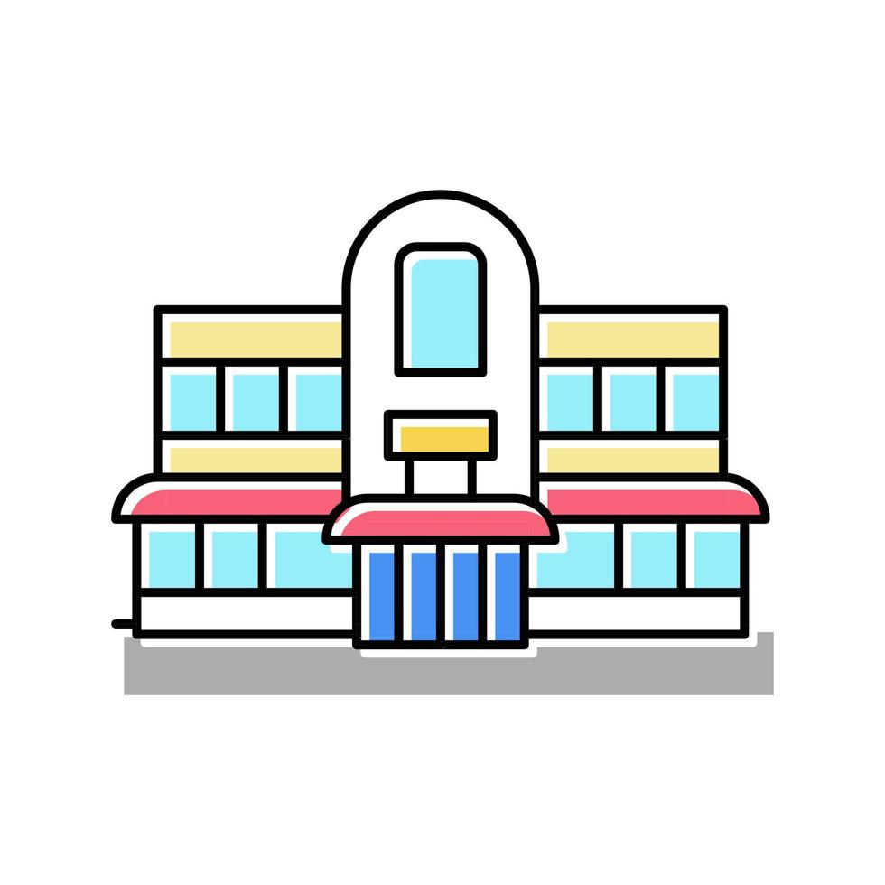 restaurante café edificio color icono vector ilustración