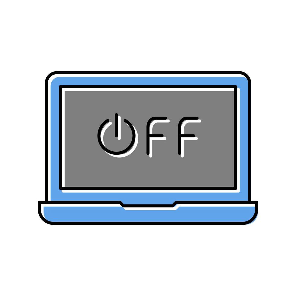 Ilustración de vector de icono de color de portátil apagado