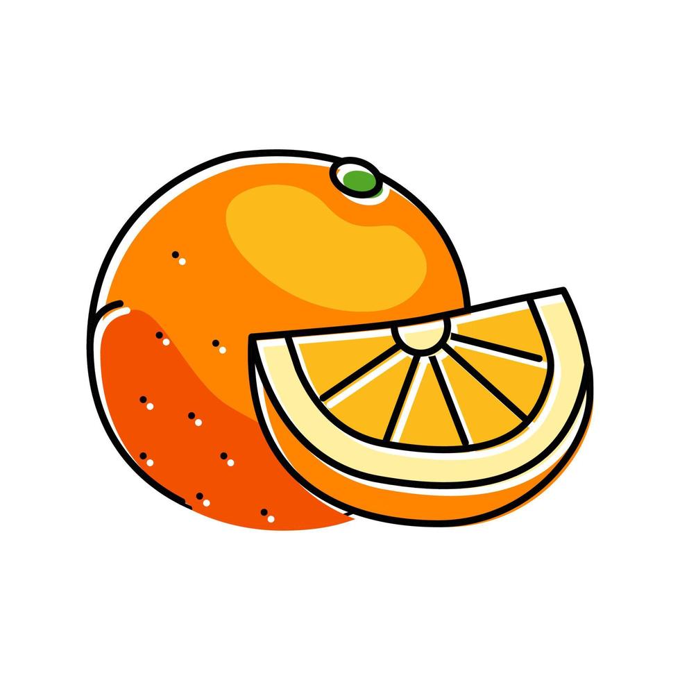 orange cut ripe harvest color icon vector illustration