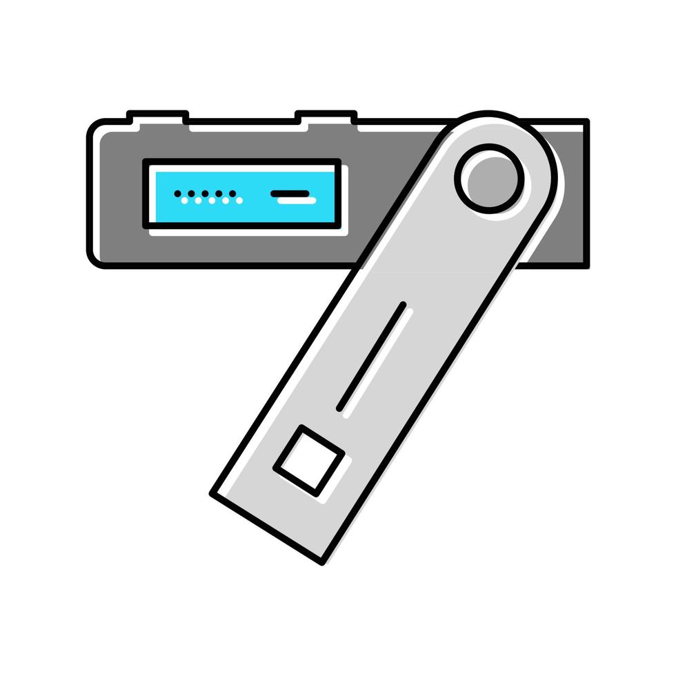 crypto digital device color icon vector illustration