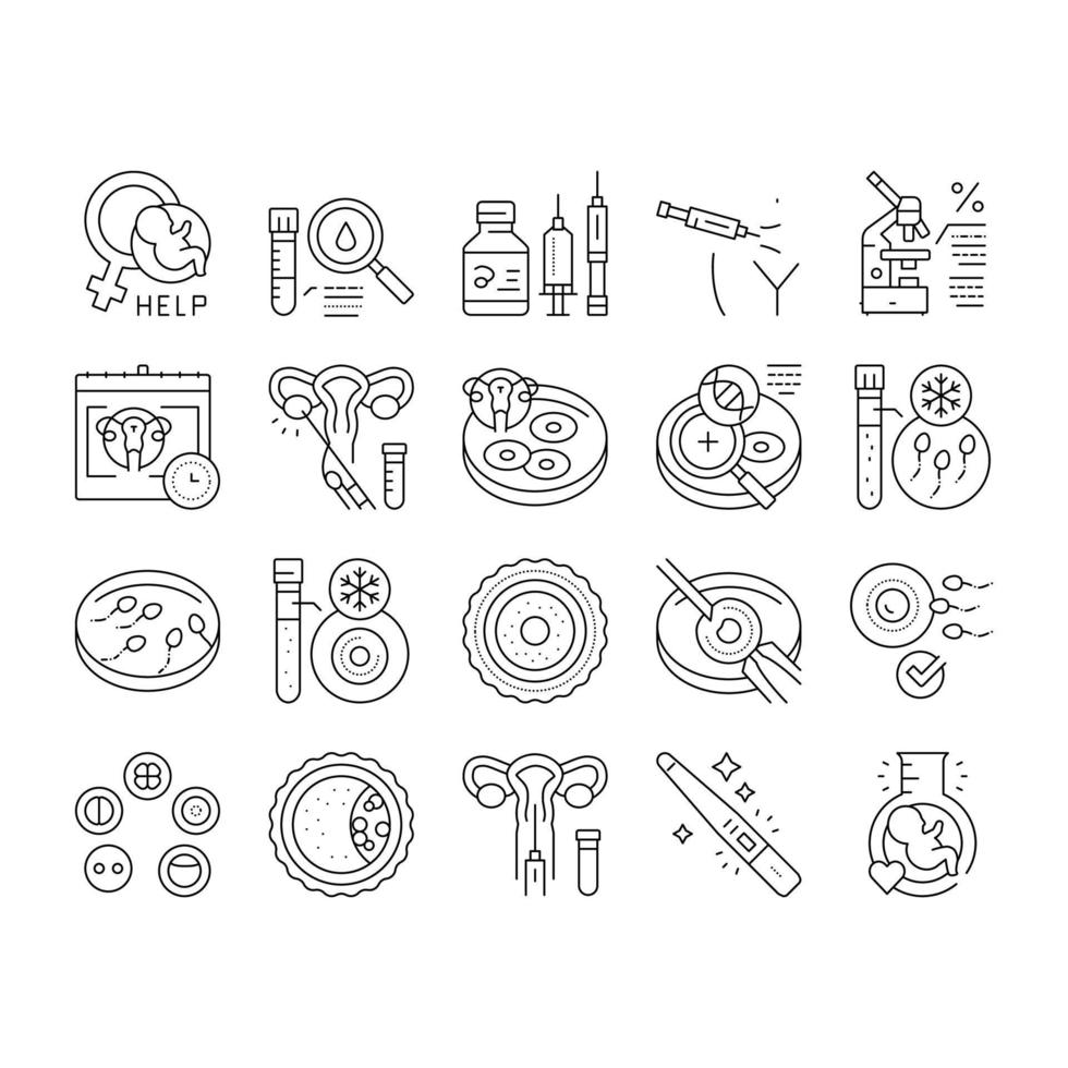 Fertilization Treat Collection Icons Set Vector