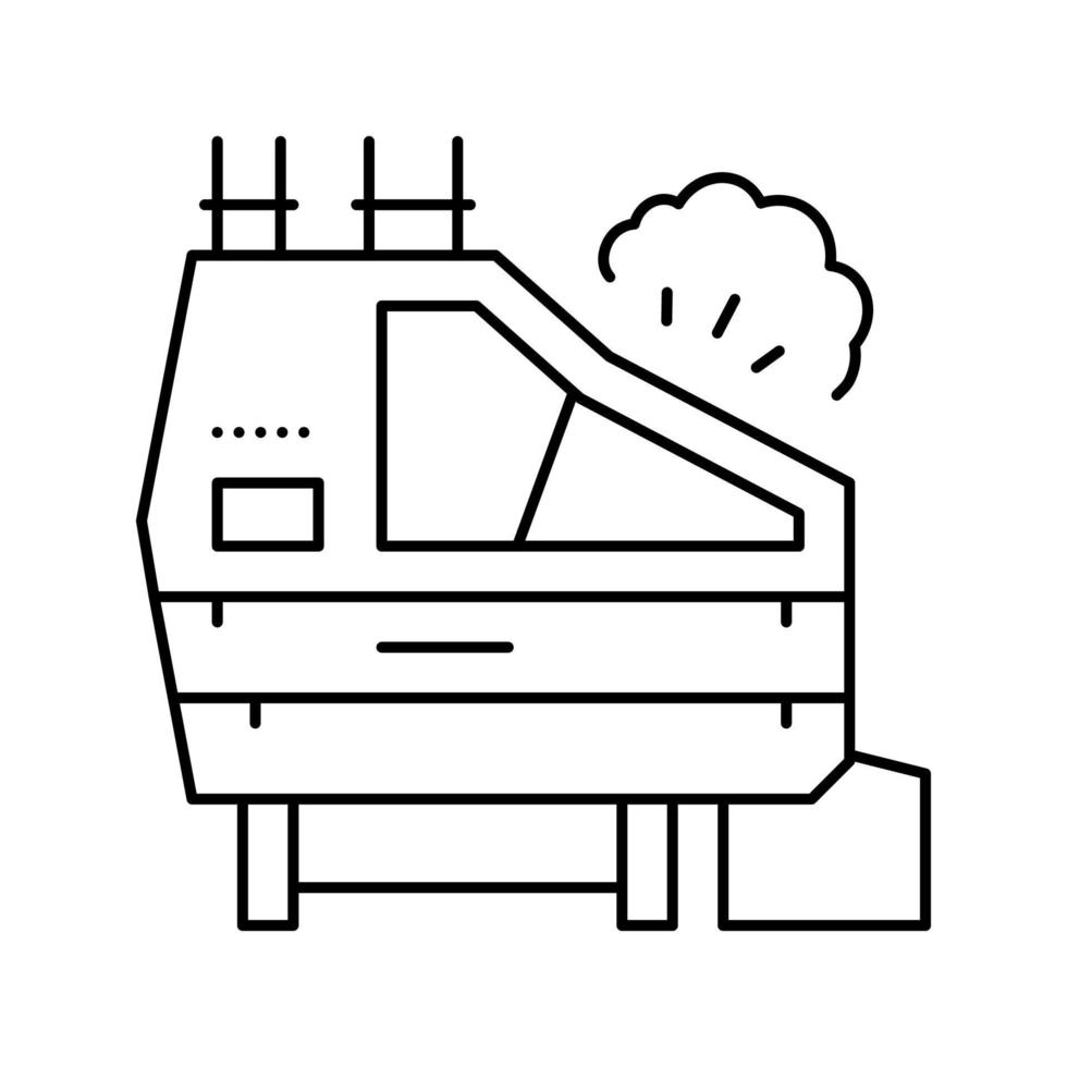ilustración de vector de icono de línea de fábrica de máquina de deshuesado parcial