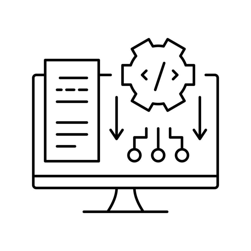 software system line icon vector illustration