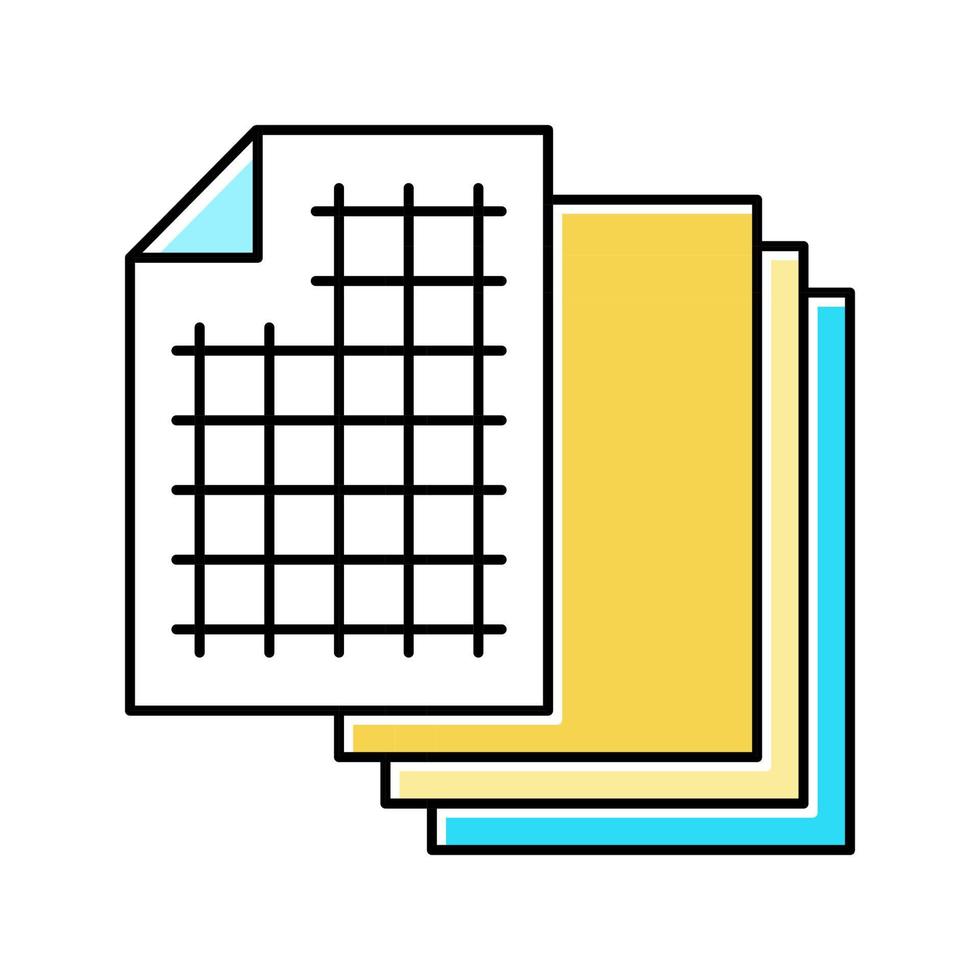 chart paper list color icon vector illustration